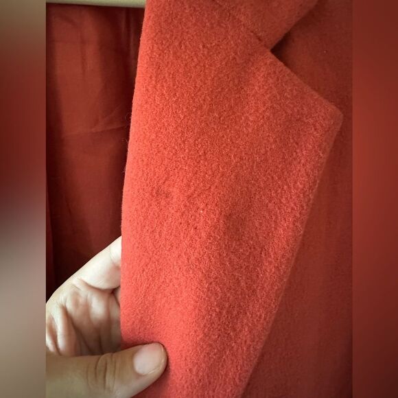 J Crew Vintage Wool Cashmere Blend Blazer Coat Jacket Red Orange Heavy Size 4 - Picture 2 of 5